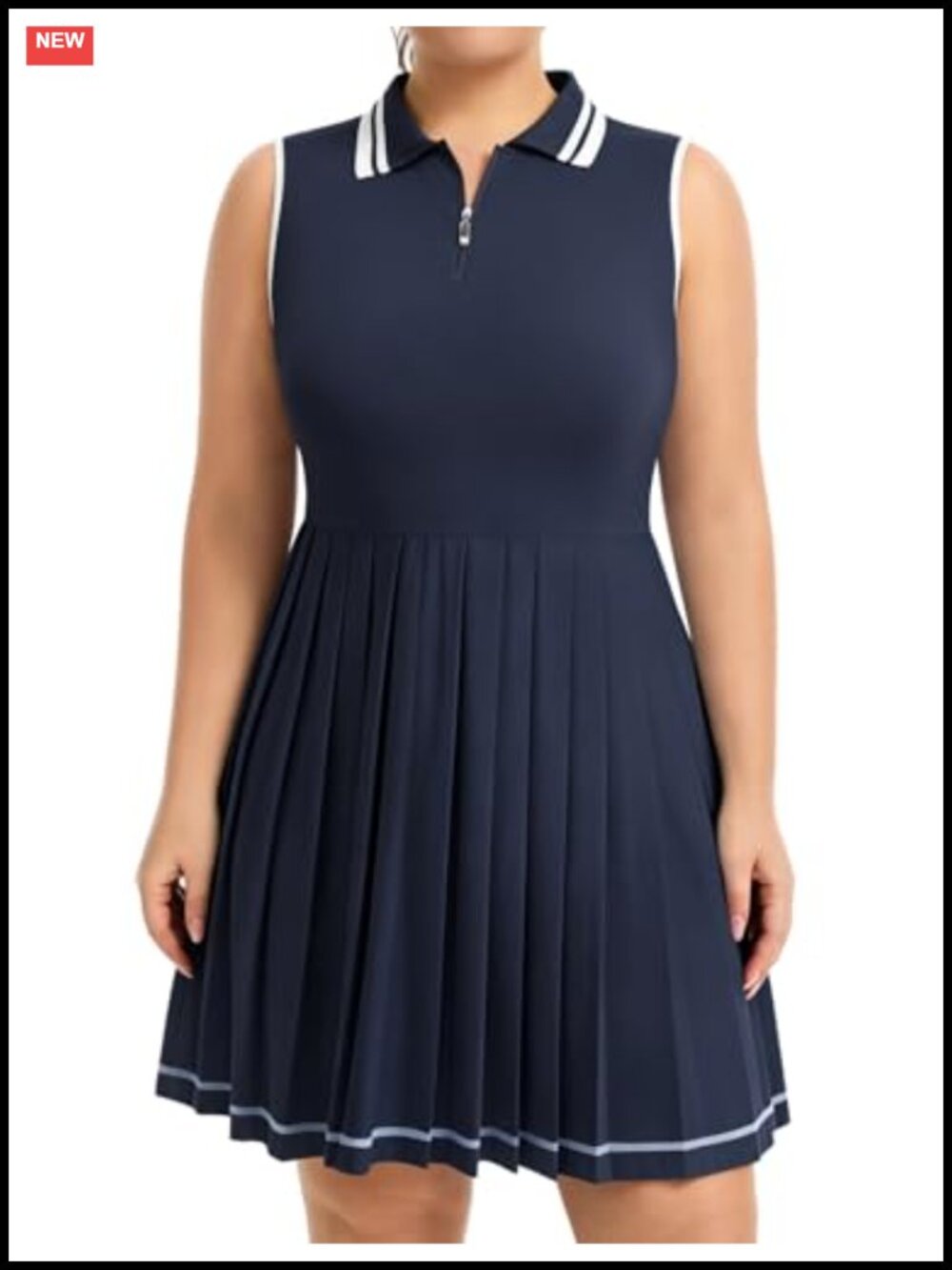 Plus Size Tennis Dress with Shorts Quick Dry Golf Polo Dress